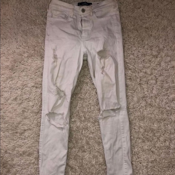 White High Rise Ripped Jeans - Picture 2 of 3